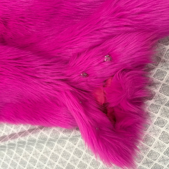 Stand Studio Faux Fur Fuchsia Pink Jacket - Picture 3 of 6
